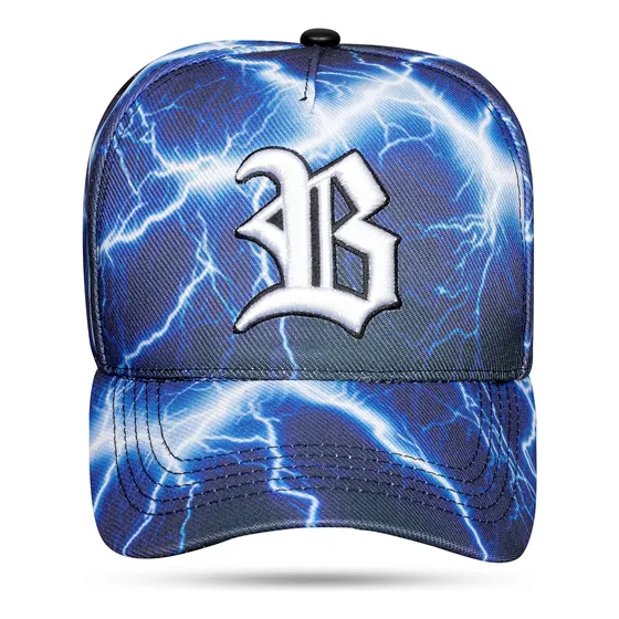 Bone Masculino Azul Blck Brasil Raios Snapback