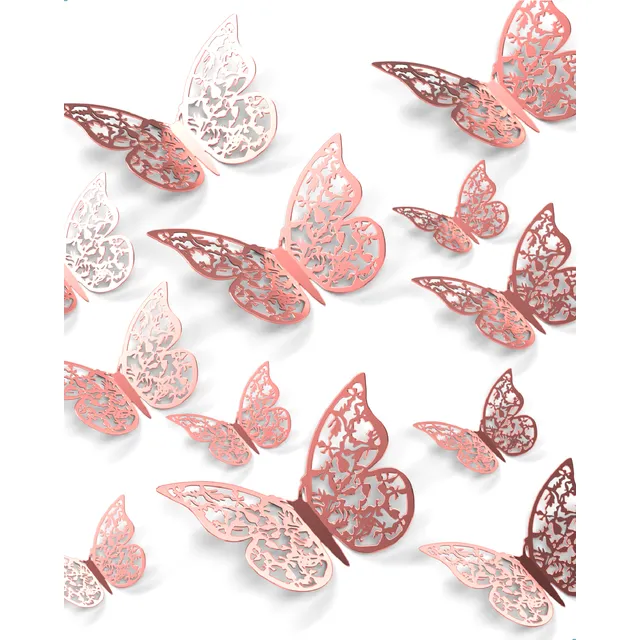 Mariposas Decorativas 3d Troqueladas Papel Adhesivo Pared