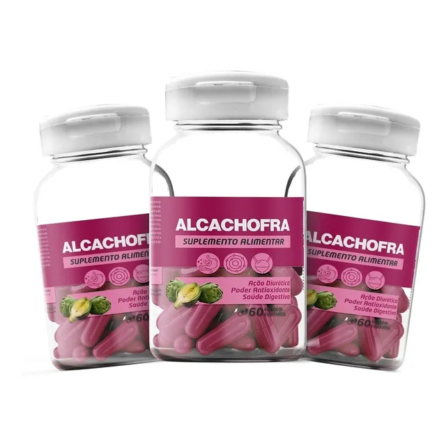 Alcachofra Premium 60 Cápsulas De 500mg 3 Potes