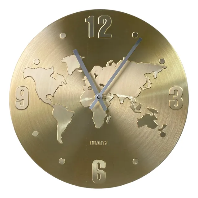 Reloj De Pared Dorado 30 Cm Diámetro