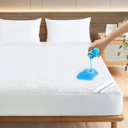 Cubre Colchon Impermeable 1.5 Plaza Color Blanco