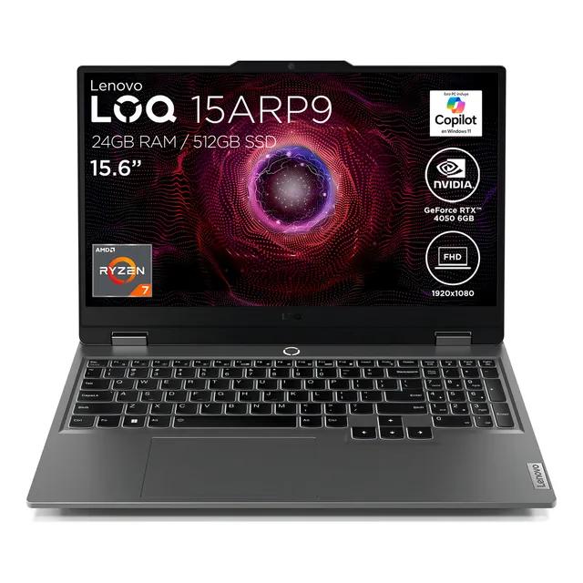 Lenovo Laptop Gaming Loq 15arp9 | 15.6\ Fhd Amd Ryzen 7 7435hs 8 Núcleos 24 Gb Ram 512 Gb Ssd | Nvidia Geforce Rtx 4050 6 Gb | Teclado Retroiluminado, Windows 11 Home
