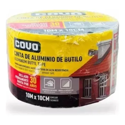 Cinta De Butilo Impermeable Aluminio 10 Cm X 10 Metros