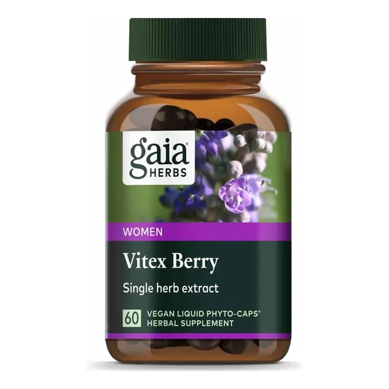 Gaia Herbs Vitex Beery Equilibrio Hormonal Y Fertilidad 60pz Sin Sabor