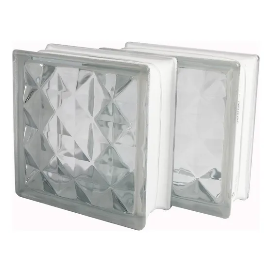 Pack X6 Ladrillos De Vidrio 19x19x8cm Baños Transparente Color Diamante