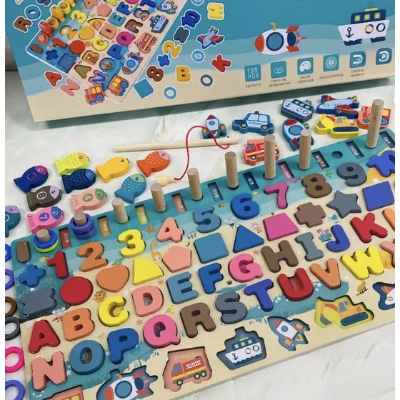 Juego Didáctico Montessori Letras, Figuras Y Números Caracas
