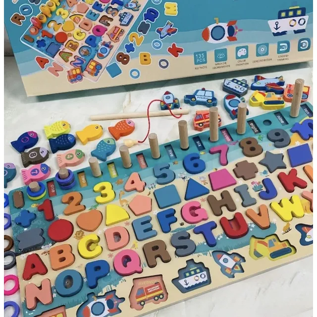 Juego Didáctico Montessori Letras, Figuras Y Números Caracas