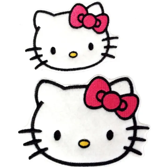 Hello Kitty Parche Bordado 1 Chico Y 1 Grande 9 Y 13 Cm