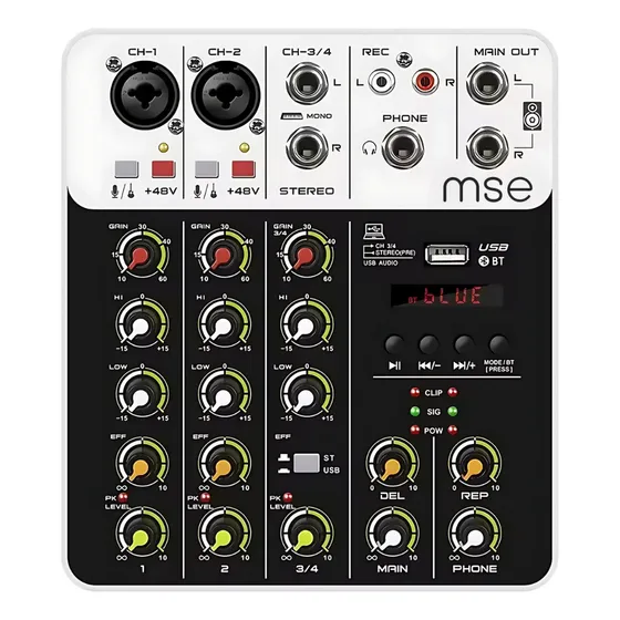 Mesa De Som 4canais Interface/usb/bluetooth/ Phantom 48v