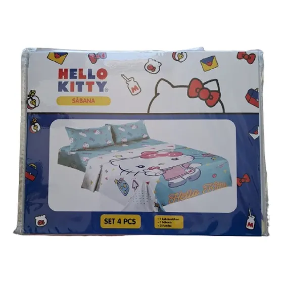 Juego De Sabanas Infantil- 1.5 Plaza Hello Kitty