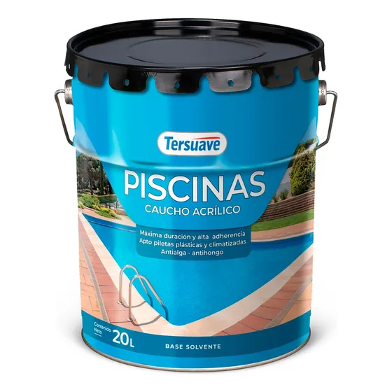 Pintura Piscinas Caucho Clorado Piletas Celeste Tersuave 20l