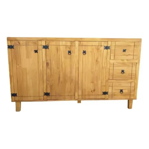 Balcão Pia Madeira 81x141x50cm Pinus Estilo Rustico Colonial