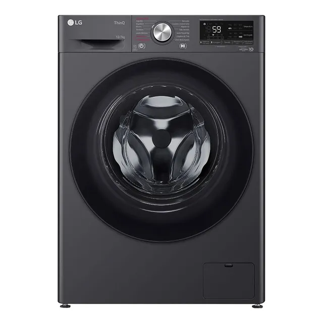Lavadora LG Carga Frontal Wd12mvc5s6 12kg Aidd Negro Claro 110V