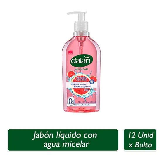 Jabón Líquido Dalan Micelar Pomelo Rojo 12 Unid, 400 Ml