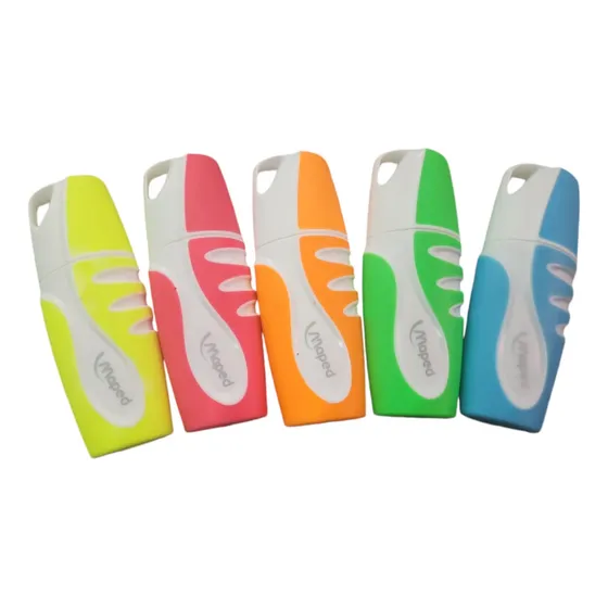 Set 5 Destacadores Mini Flúor Neón Maped Goma Antideslizante