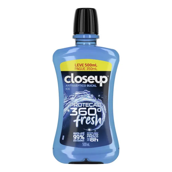 Enxaguante Bucal Antisséptico Ice Proteção 360° Fresh Frasco 500ml Closeup