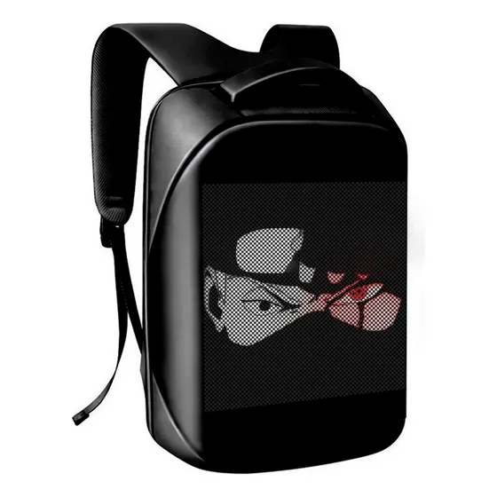 Mochila Led Impermeável Olhos 30l Esportiva Personalizável bluetooth alça Resistente Cor Preto