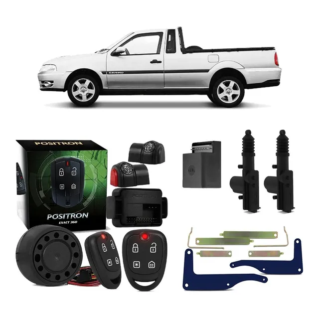 Alarme Positron + Trava Eletrica Saveiro G2 G3 G4 Bola Surf