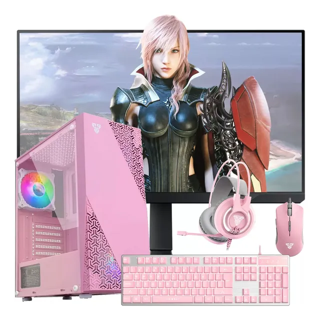Pc Torre Gamer Rosa Amd - 16gb Ram + Combo + Monitor