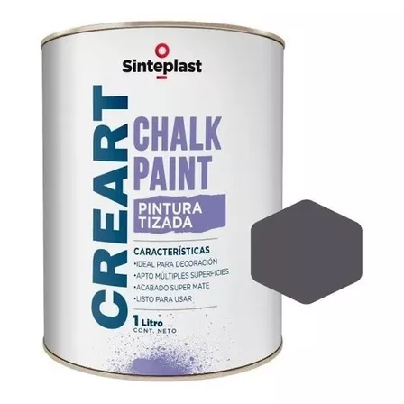 Pintura Tizada Chalked Paint Sinteplast Mate Color Gris Sombra