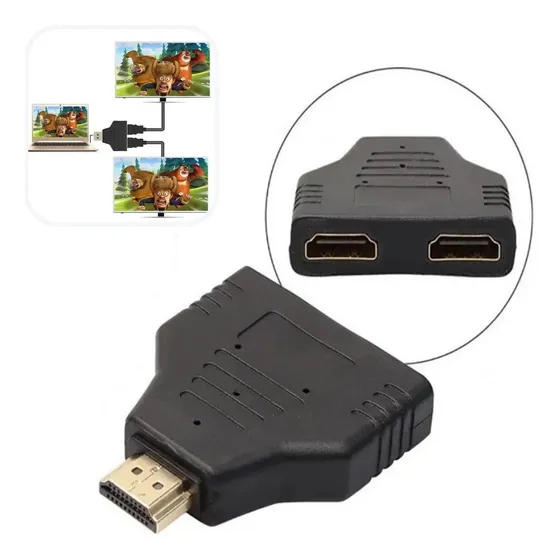 Adaptador Hdmi 1 A 2 De Sinal Duplo Split Duplicador Tela