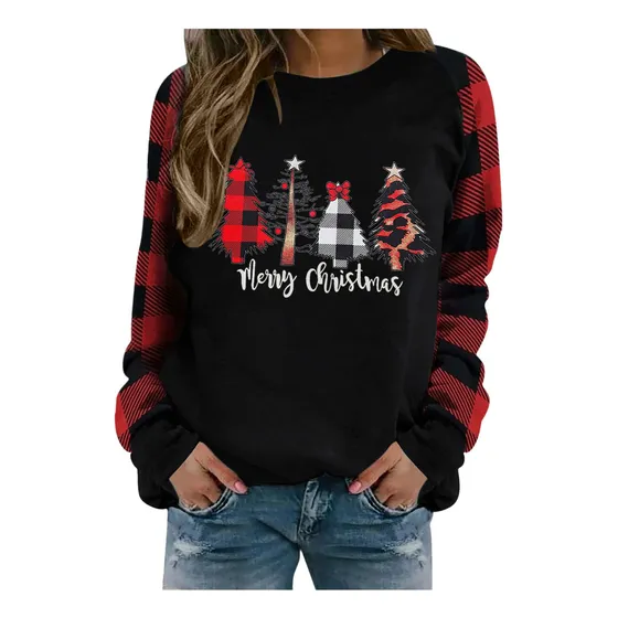 Udadera Manga Larga Cuello Redondo Para Mujer Ajuste