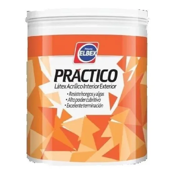 Pintura Latex Practica 4lt Elbex Blanca Interior - Exterior