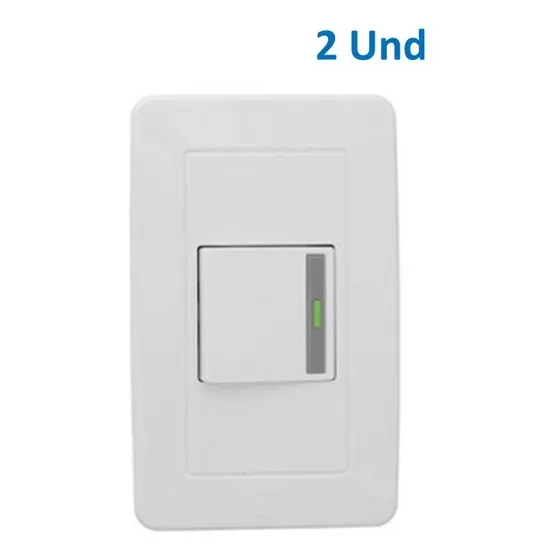 Apagador Interruptor Individual Moderno Pack 2 Unidades