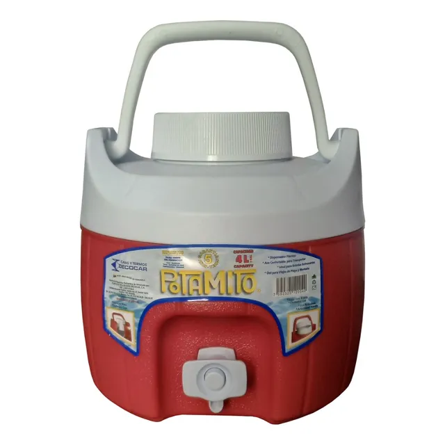 Termo Plástico Popotamo Decocar 4 Litros Con Dispensador 