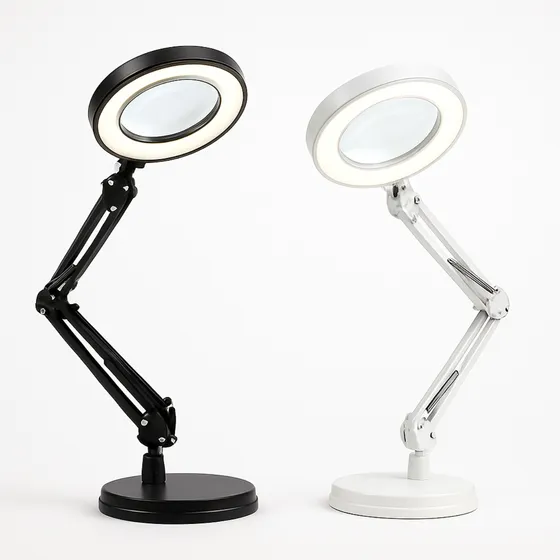 Lupa Com Led De Bancada Lente Monofocal Com Aumento De 8d
