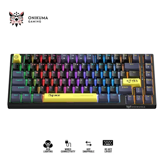 Teclado Mecánico Onikuma G52 Negro Rgb Switch Marron Usb