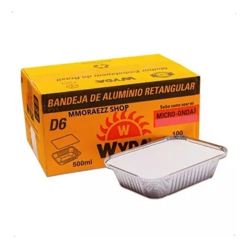Bandejas Descartables Vianda Aluminio 500 Cc X 50 Con Tapa