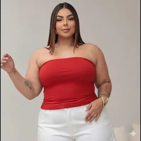 Top Faixa Plus Forrado Tomara Caia Ótima Sustentação Verão