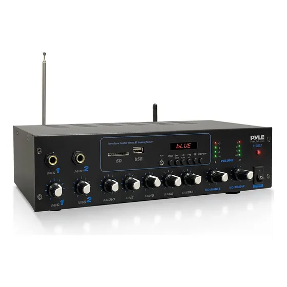 Pyle Amplificador Estéreo,  Bluetooth, Radio Fm, Usb/sd/aux