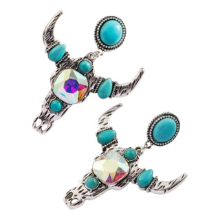 Aretes Vaqueros Cabeza De Toro Diamantados Bohemios Aretes Vaqueros Cabeza De Toro Diamantados Bohemios