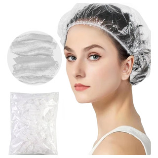 100 Piezas Gorros De Baño Transparentes Desechables 100 Piezas Gorros De Baño Transparentes Desechables