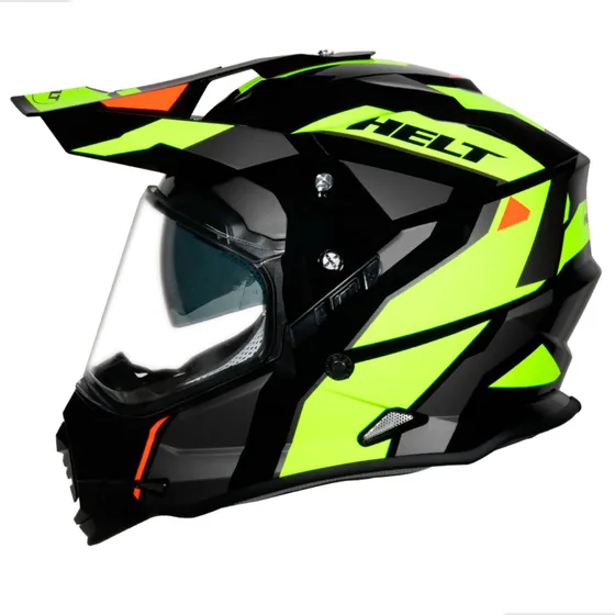 Capacete Helt Masculino Trilha Motocross Viseira Titanium