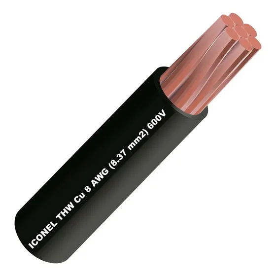 Cable Electrico Numero No. 8 Rollo De 10 Metros Marca Iconel