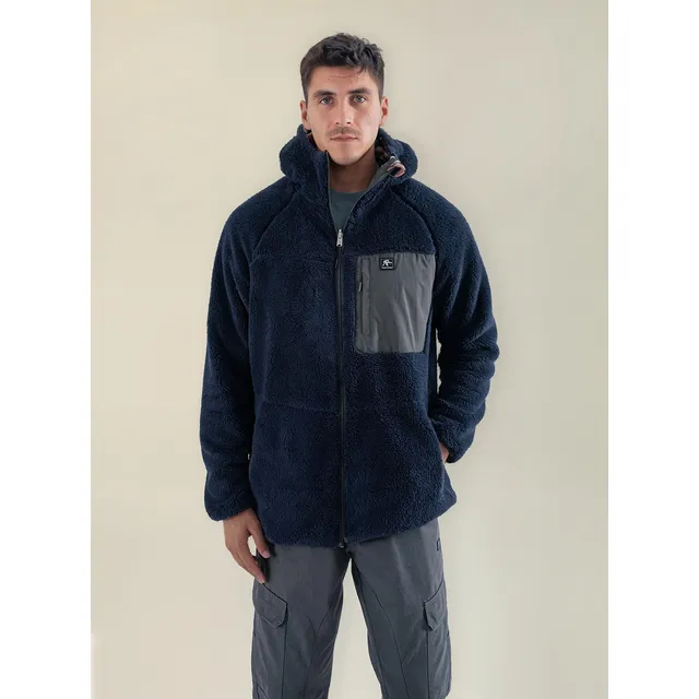 Polerón Chiporro Hombre Shaggy Grizzly Reversible Navy