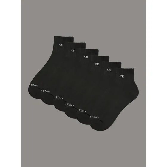 Pack 6 Calcetines Basic Quarter Negro Calvin Klein