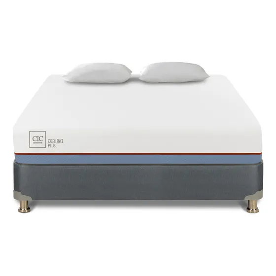 Cama Americana 2 Plazas Cic Excellence Plus + Almohadas  Blanco