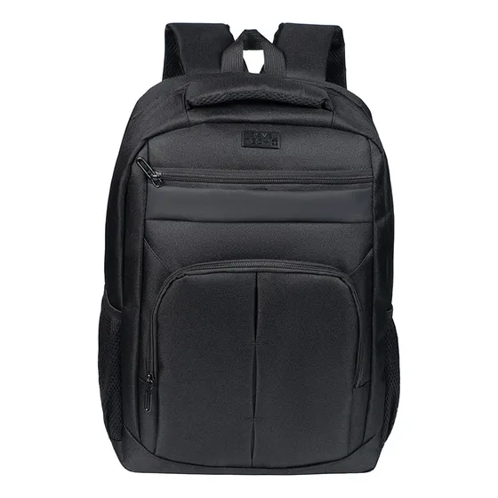 Mochila Porta Notebook Travel Tech Con Organizador Acolchada Color Negro Diseño De La Tela Liso