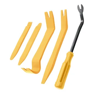 Jogo De Espåtulas De Nylon Automotivas 5 Peças Qualidade Cor Amarelo Jogo De Espåtulas De Nylon Automotivas 5 Peças Qualidade Cor Amarelo