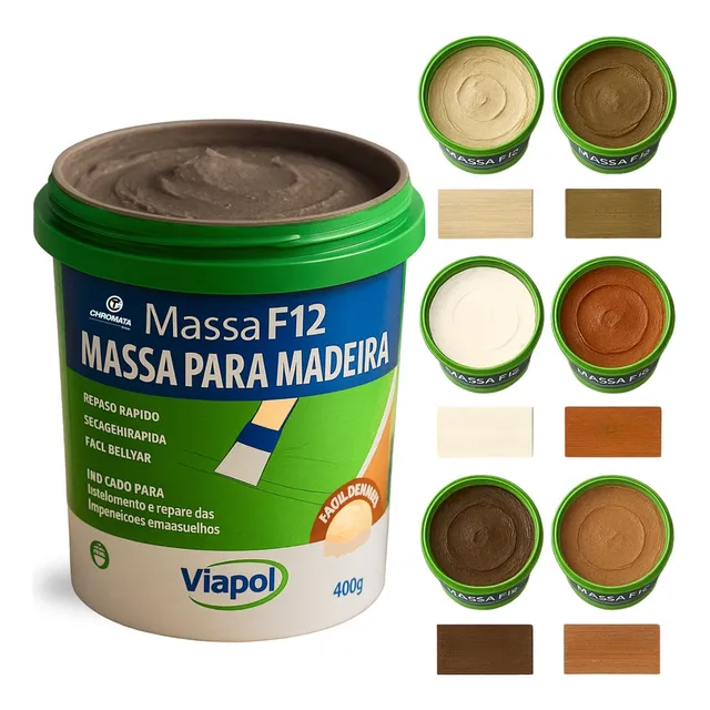Massa F12 De Calafetar E Correção Madeira Viapol 400g Cores Massa F12 De Calafetar E Correção Madeira Viapol 400g Cores