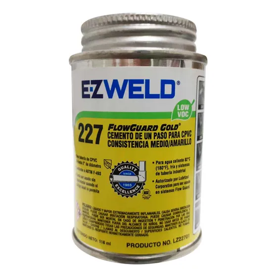 Pegamento Cemento Cpvc Amarillo Lata 118ml 227 Ez Weld