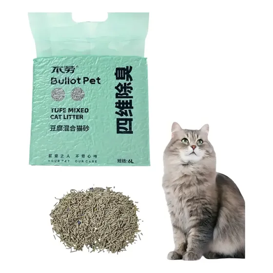 Arena Para Gatos Bullot De Tofu 6l 2.5kg Carbon De Te Verde