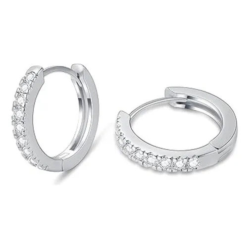 Aros Argollas De Plata 925 Brillantes 15mm Hombre Y Mujer