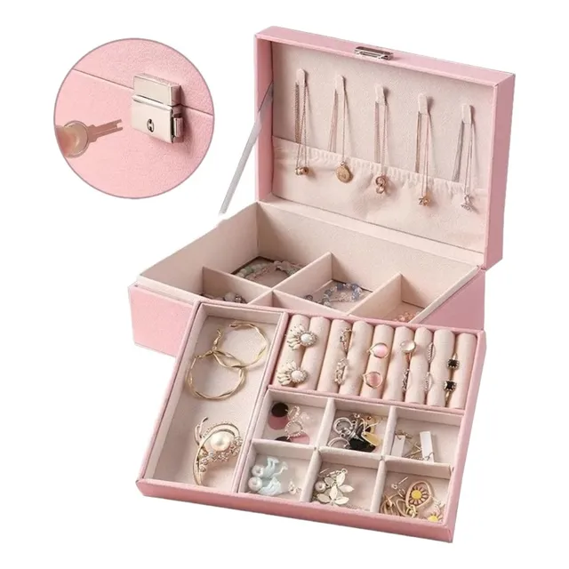 Joyero De Doble Nivel, Estuche Joyas, Joyeria, Organizador