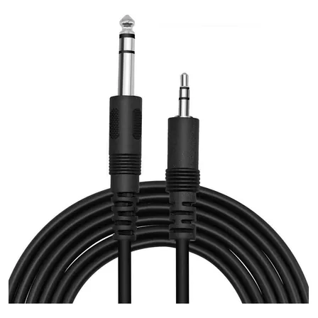 Cable Audio Jack Plug Aux 6.3 A 3.5mm 1,5 Mts