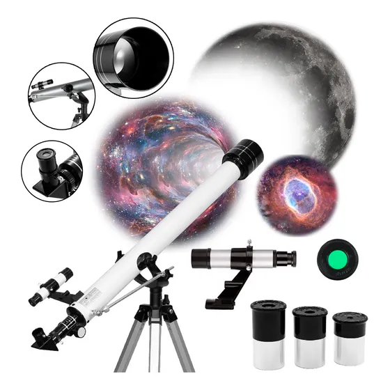 Telescópio Profissional Astronômico Refrator 675x Tripé 60mm